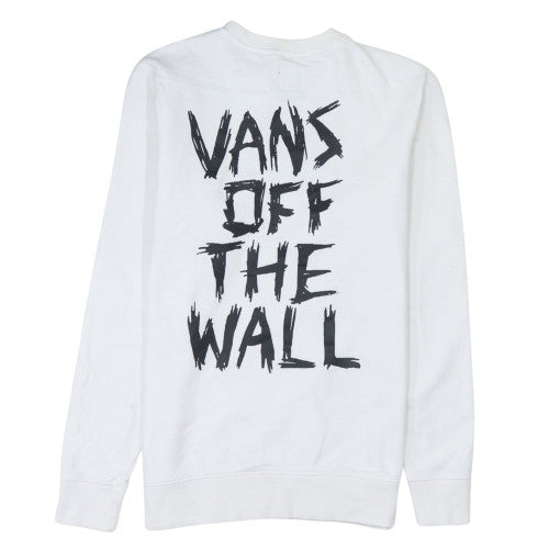 Vans Men's White XS Crew Neck Pullover Sweatshirt Graphic Logo