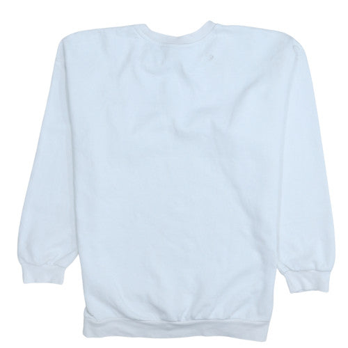 Adidas Womens White Crew Neck Pullover Sweatshirt UK 12 Cotton