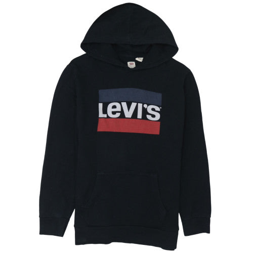 Levi's Men's Black Pullover Hoodie L Fleece Graphic Logo Sweatshirt