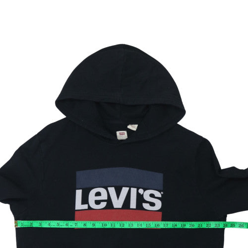 Levi's Men's Black Pullover Hoodie L Fleece Graphic Logo Sweatshirt