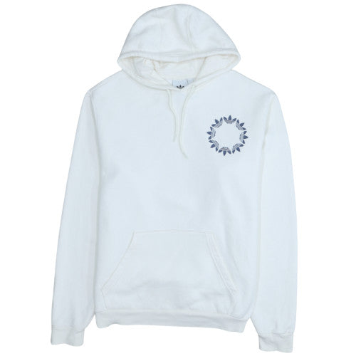 Adidas Men’s White Pullover Hoodie M Logo Graphic Fleece Sweatshirt