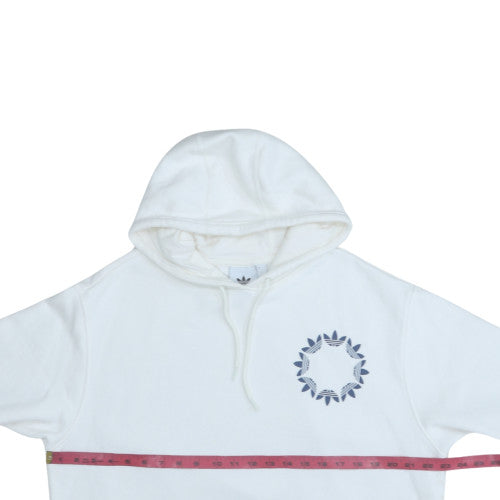 Adidas Men’s White Pullover Hoodie M Logo Graphic Fleece Sweatshirt