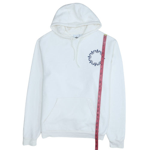 Adidas Men’s White Pullover Hoodie M Logo Graphic Fleece Sweatshirt