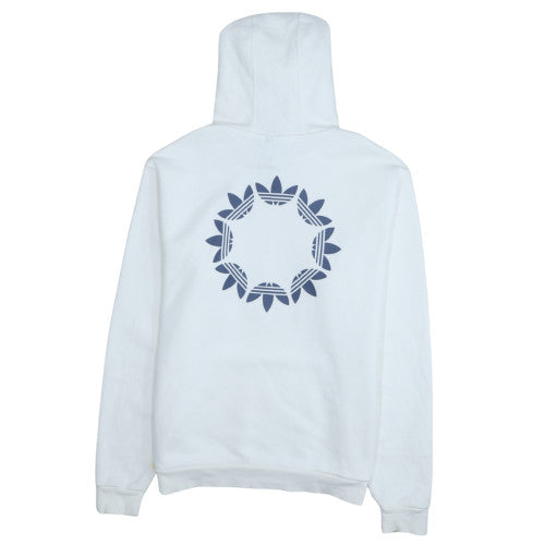Adidas Men’s White Pullover Hoodie M Logo Graphic Fleece Sweatshirt