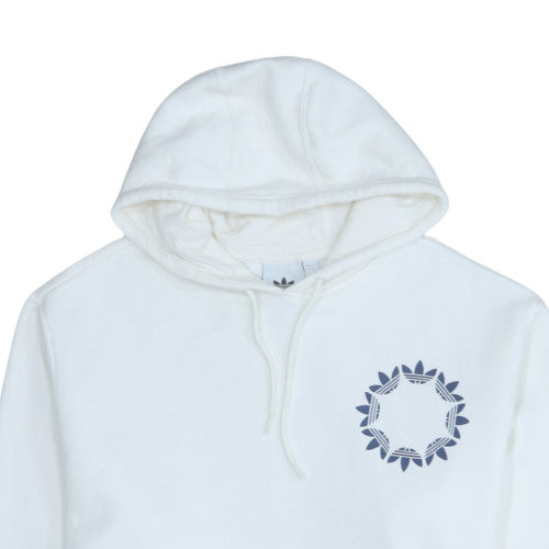 Adidas Men’s White Pullover Hoodie M Logo Graphic Fleece Sweatshirt