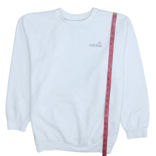 Adidas Women White Crew Neck Sweatshirt Size 8 Cotton Blend