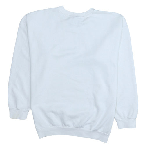 Adidas Women White Crew Neck Sweatshirt Size 8 Cotton Blend
