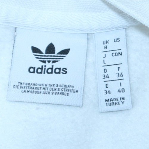 Adidas Women White Crew Neck Sweatshirt Size 8 Cotton Blend