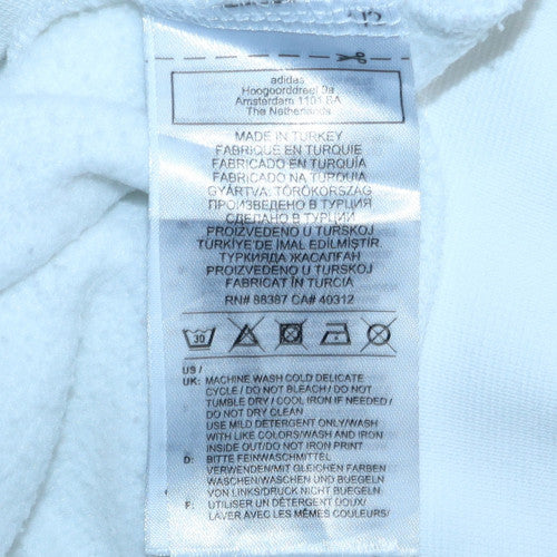 Adidas Women White Crew Neck Sweatshirt Size 8 Cotton Blend