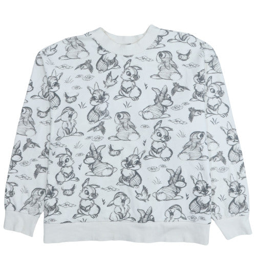Disney at George Women's White Thumper Print Sweatshirt L