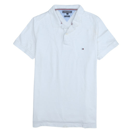 Tommy Hilfiger Men's White Slim Fit Cotton Polo Shirt Size L