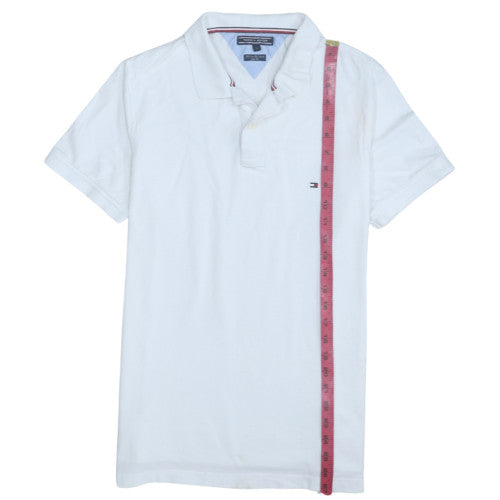 Tommy Hilfiger Men's White Slim Fit Cotton Polo Shirt Size L