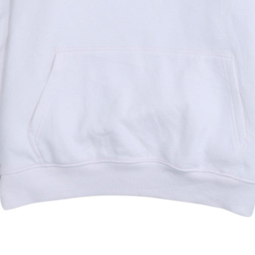 Calvin Klein Jeans Womens White Hoodie L Cotton Blend Pullover