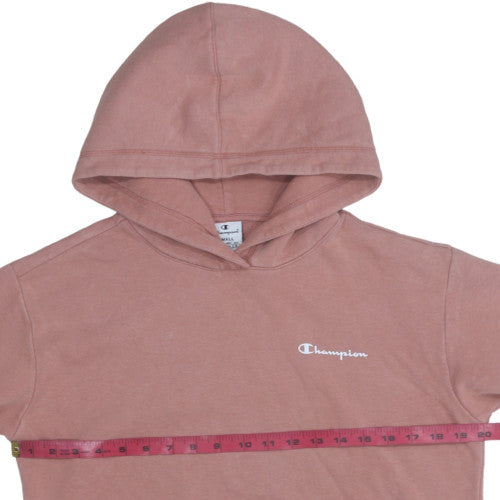 Champion Womens Pink Pullover Hoodie Small Cotton Blend Casual Wear