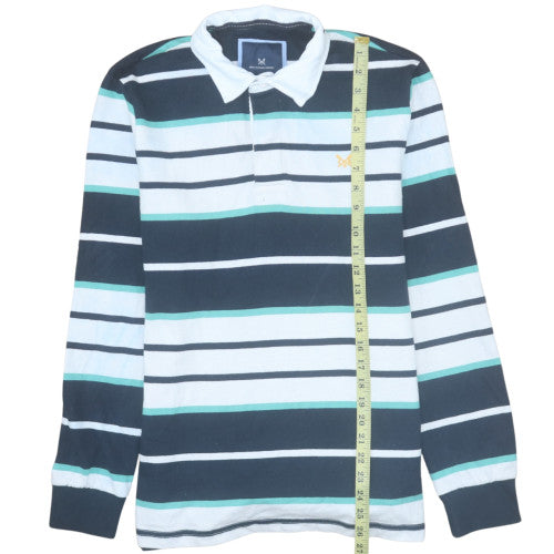 Crew Clothing Company Men's Multicoloured Striped Long Sleeve Polo Shirt Size M