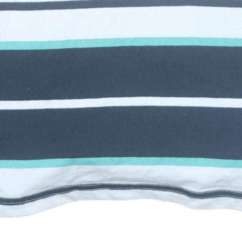 Crew Clothing Company Men's Multicoloured Striped Long Sleeve Polo Shirt Size M