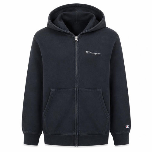 Champion Boys Black Full Zip Hoodie XL 13-14 Years Cotton Blend Logo