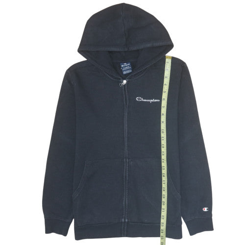 Champion Boys Black Full Zip Hoodie XL 13-14 Years Cotton Blend Logo