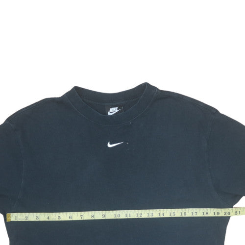 Nike Men's Black Medium Sports Logo Cotton T-Shirt