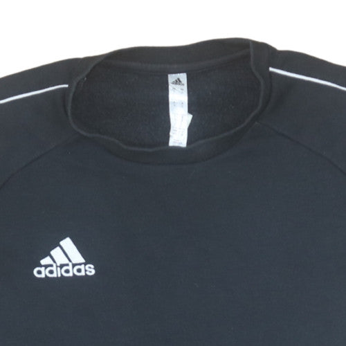 Adidas Mens Black Crew Neck Pullover Sweatshirt Size S