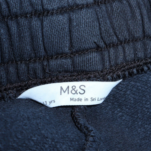 Marks and Spencer Boys Blue Cotton Jogger Trousers 12-13 Years