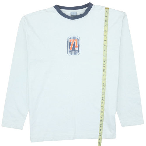 Nike Men's White Long Sleeve Retro 71 Logo T-Shirt XL