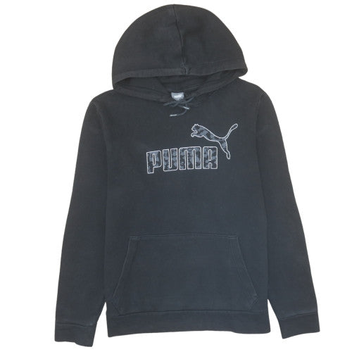 Puma Men's Black Pullover Hoodie M Regular Fit Fleece Sweatshirt