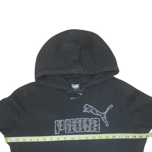 Puma Men's Black Pullover Hoodie M Regular Fit Fleece Sweatshirt