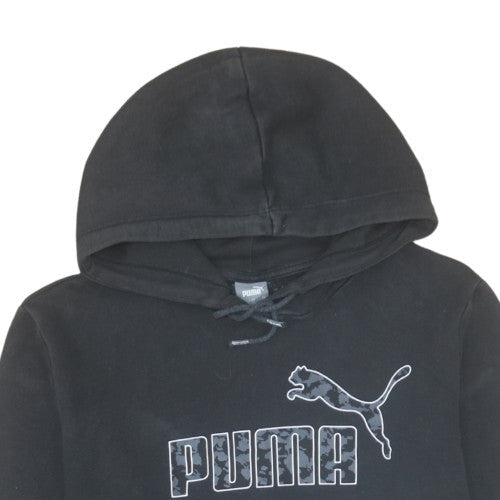 Puma Men's Black Pullover Hoodie M Regular Fit Fleece Sweatshirt