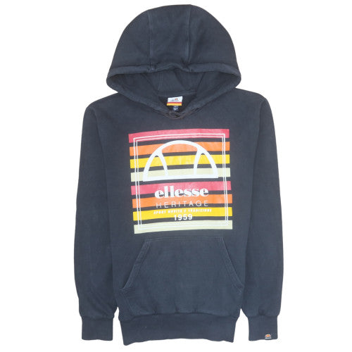 Ellesse Men's Blue Pullover Hoodie Small Retro Sportswear