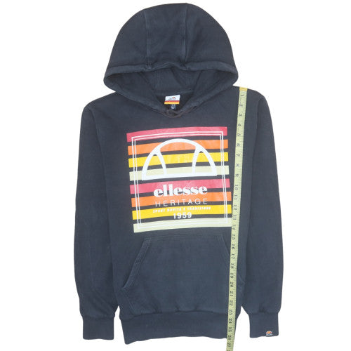 Ellesse Men's Blue Pullover Hoodie Small Retro Sportswear