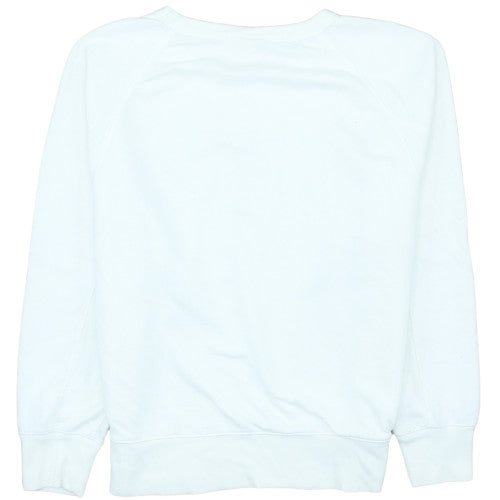 GAP Womens White Crew Neck Logo Sweatshirt Size M Cotton Blend