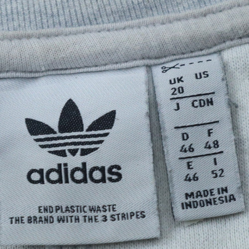 Adidas Women's White Crew Neck Sweatshirt Size 20 Relaxed Fit