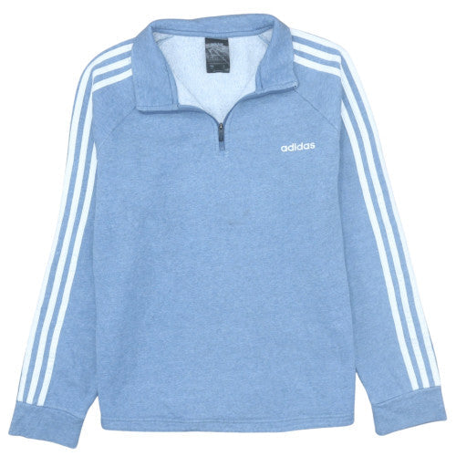 Adidas Women Blue 1/4 Zip Pullover Sweatshirt M