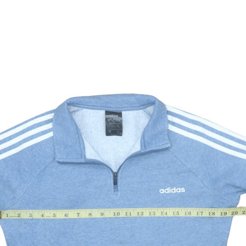 Adidas Women Blue 1/4 Zip Pullover Sweatshirt M