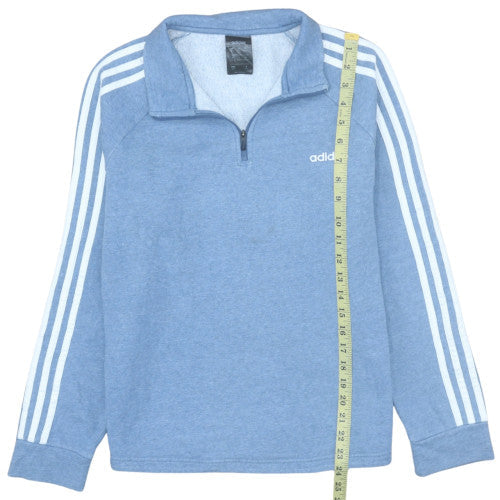 Adidas Women Blue 1/4 Zip Pullover Sweatshirt M