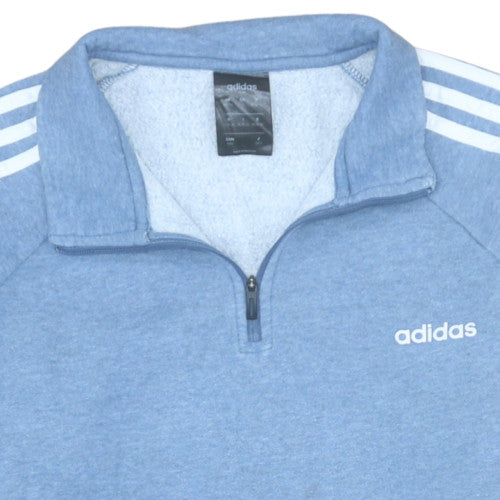 Adidas Women Blue 1/4 Zip Pullover Sweatshirt M
