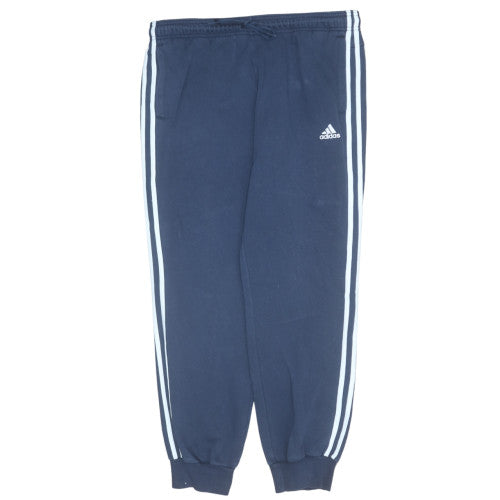 Adidas Women's Blue Jogger Sweatpants L Elastic Waist Fleece