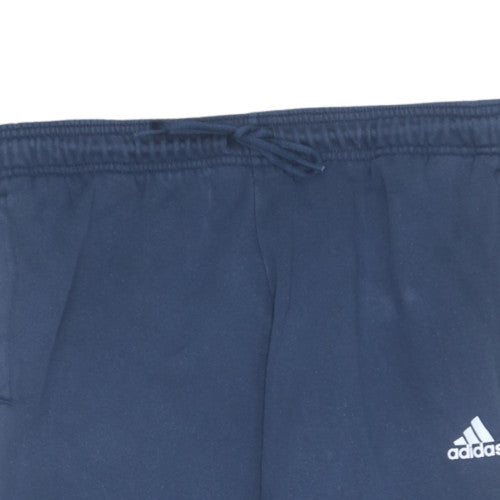 Adidas Women's Blue Jogger Sweatpants L Elastic Waist Fleece