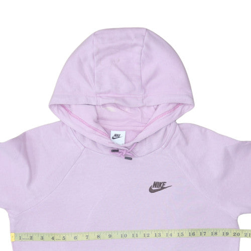 Nike Womens Pink Pullover Hoodie Small Cotton Blend Logo Sweatshirt