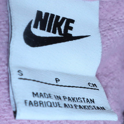 Nike Womens Pink Pullover Hoodie Small Cotton Blend Logo Sweatshirt