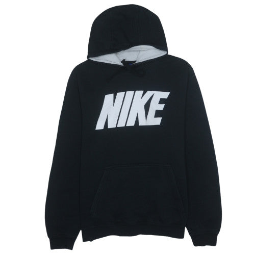 Nike Men's Black Pullover Hoodie L Fleece Logo Sweatshirt