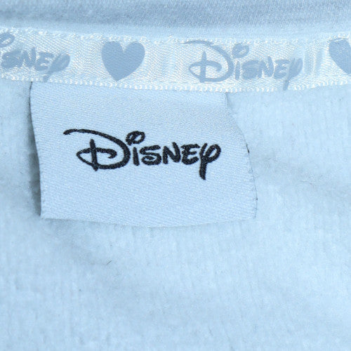 Disney Women White Striped Pullover Sweatshirt Size S Mickey Mouse