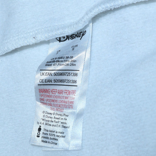 Disney Women White Striped Pullover Sweatshirt Size S Mickey Mouse