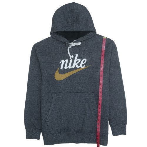 Nike Men's Grey Pullover Hoodie L Logo Graphic Sweatshirt