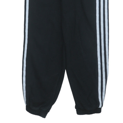 Adidas Womens Black Sweatpants Size 10 Fleece Elastic Waist Joggers