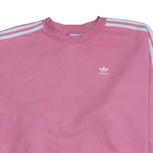 Adidas Women Pink Crew Neck Pullover Sweatshirt UK 10