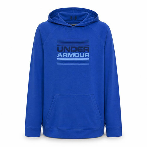 Under Armour Boys Blue Pullover Hoodie YXL Loose Fit Sportswear