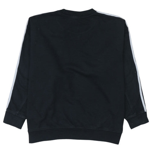 Adidas Women Black Crew Neck Pullover Sweatshirt UK 6 XS Logo Casual