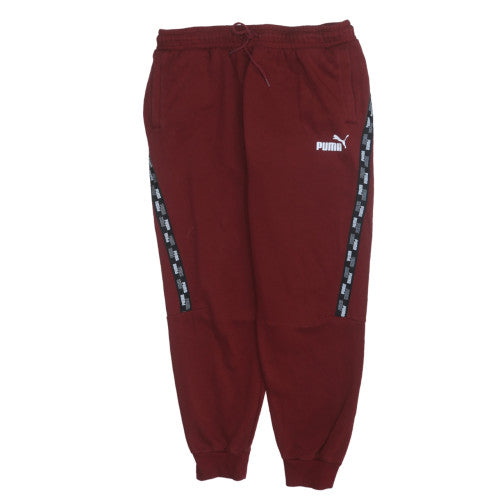 Puma Men’s Red XL Jogger Sweatpants with Logo Tape Sides